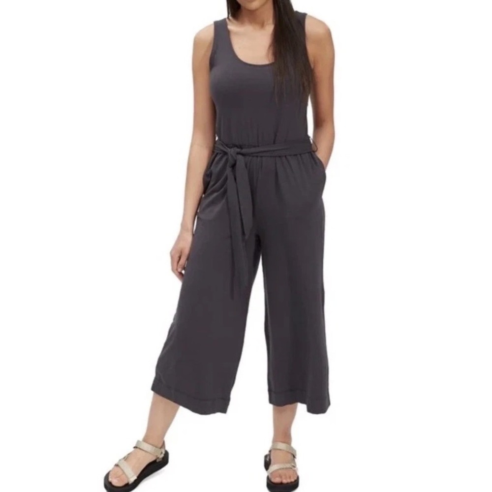 Patagonia Kamala Jumpsuit Women's S Ink Black Wide Leg Sleeveless Organic Cotton